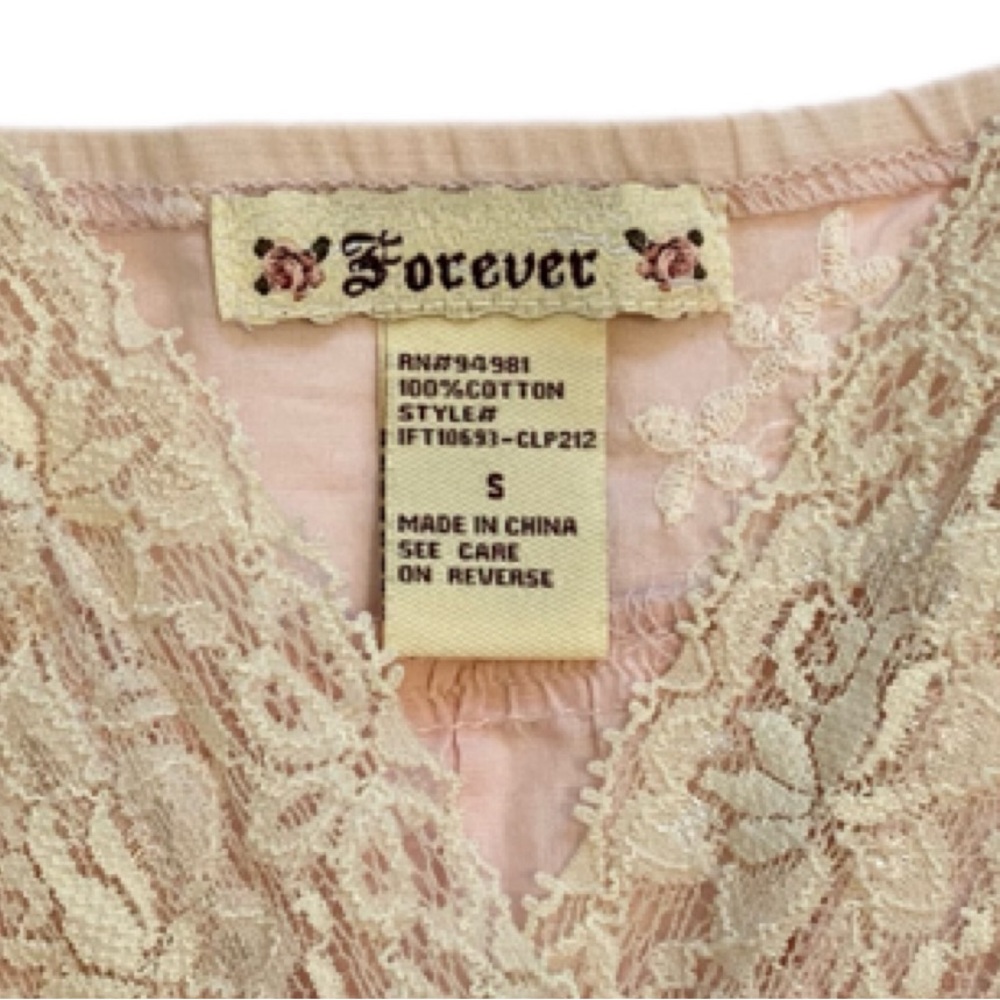Y2k Vintage Light Pint & Lace Baby Doll Top! - Picture 4 of 5